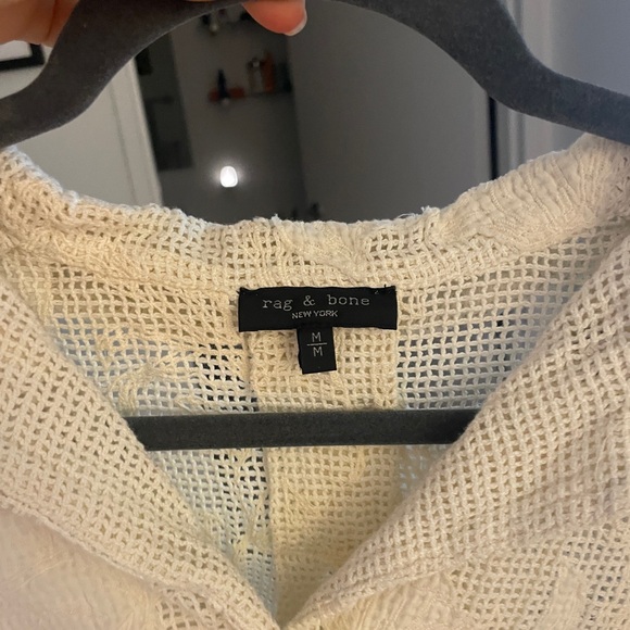 Rag & Bone Ivory Mesh Button-Up Shirt - Picture 2 of 3